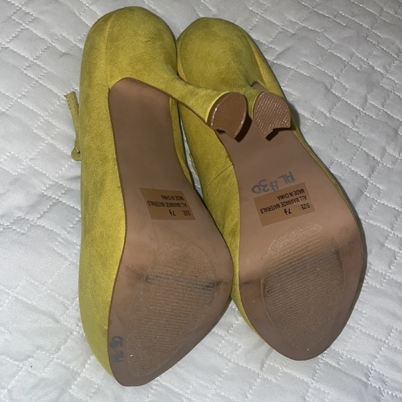 Yellow Platform Heels Qupid very Cute 7.5 - Picture 7 of 8